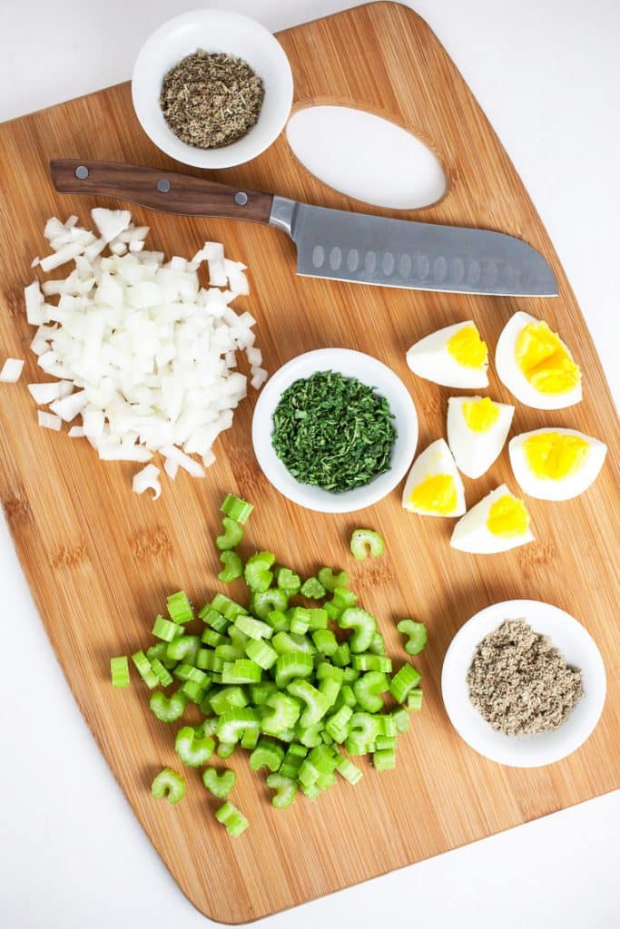 The ingredients for SOUTHERN CORNBREAD DRESSING