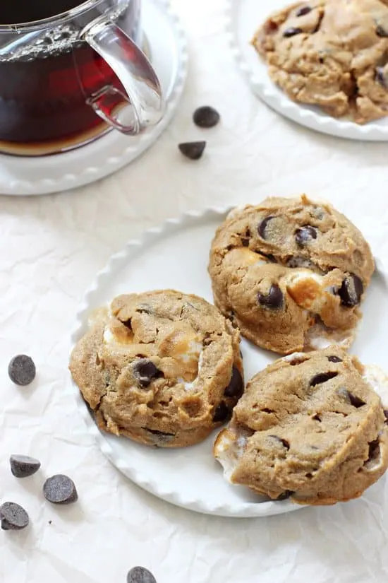 A photo of flourless peanut Butter smores cookies