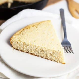 Southern Cornbread slice on a plate