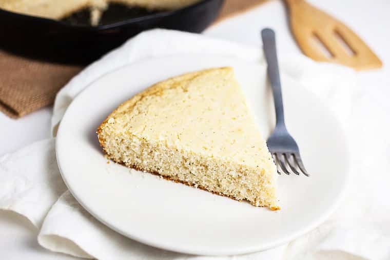 Southern Cornbread slice on a plate