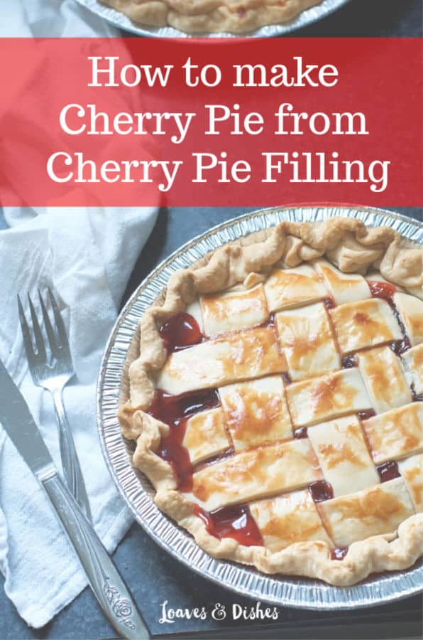 Easy recipe for cherry pie made with cherry pie filling! Tips for how to make taste like from scratch. Made with canned filling and a delicious easy refrigerated crust! #cherrypie #recipe #holiday #Thanksgiving #Christmas
