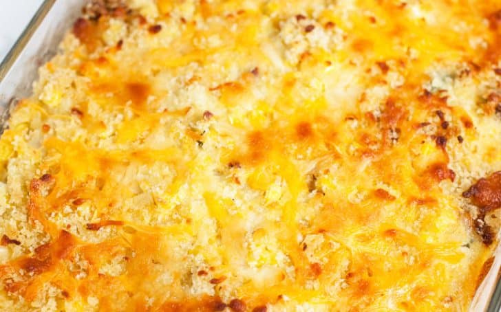 The baked dish of Southern Scalloped Corn