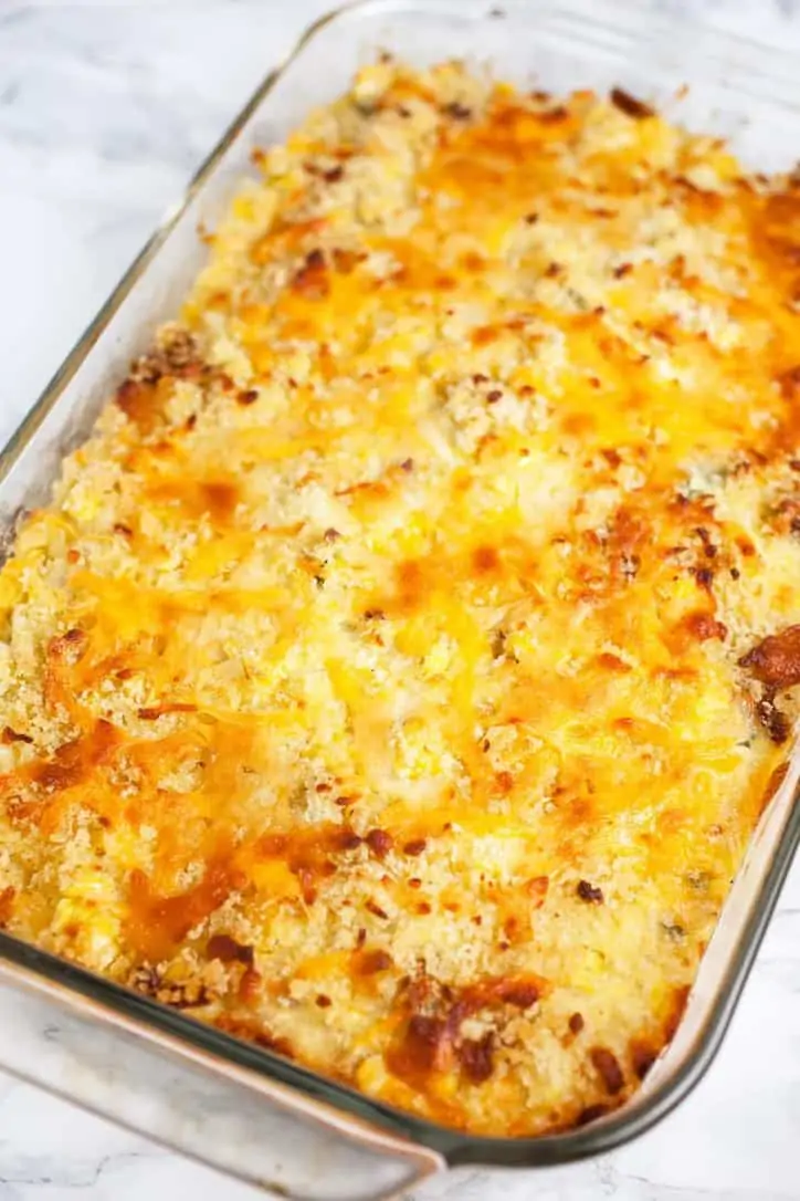 The baked dish of Southern Scalloped Corn