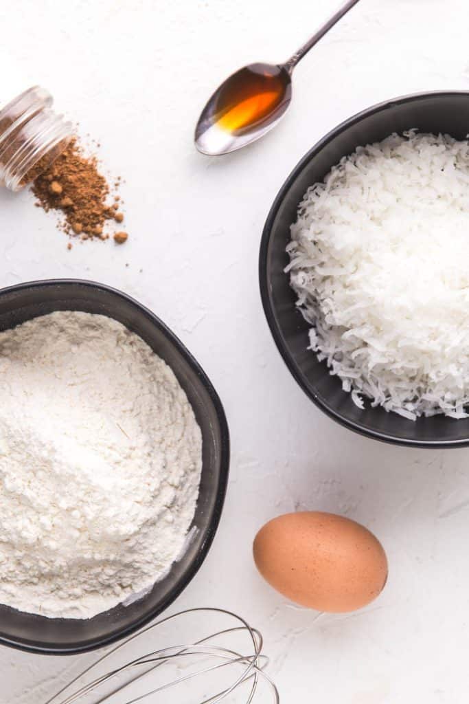 The ingredients for Coconut Custard Pie