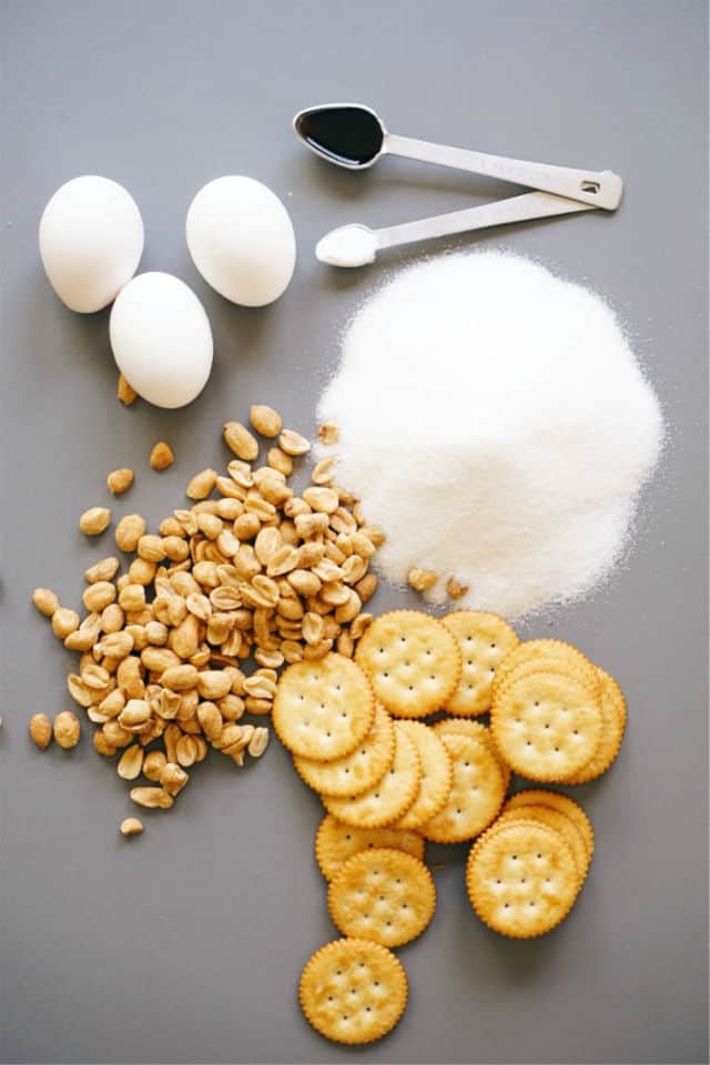 The ingredients for Cracker Crust Peanut Pie