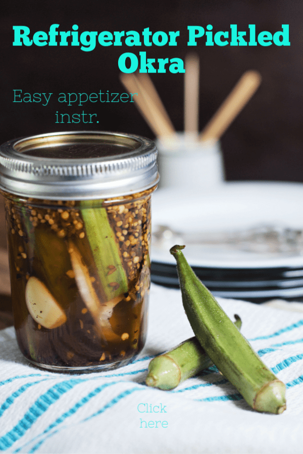 Easy Crispy refrigerator pickled okra with spicy and garlic taste. Sweet too and like Paula Deen or Pioneer Woman would make #pickledokra #okra #recipe #appetizer #holiday #thanksgiving #christmas