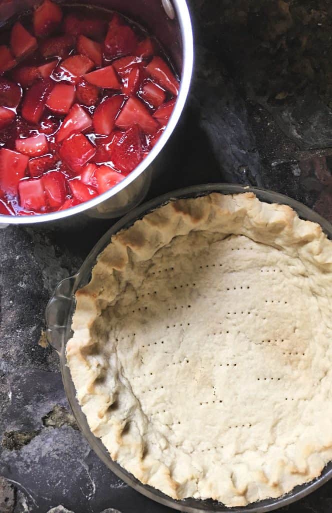 prebaked pie crust and filling