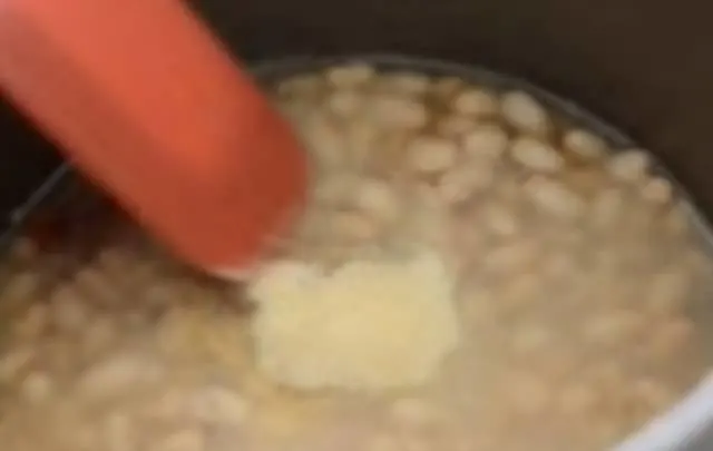 seasoning and water added to the navy beans