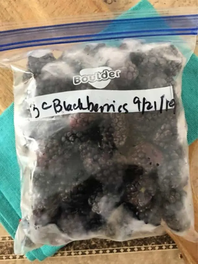 quart size bag of frozen blackberries
