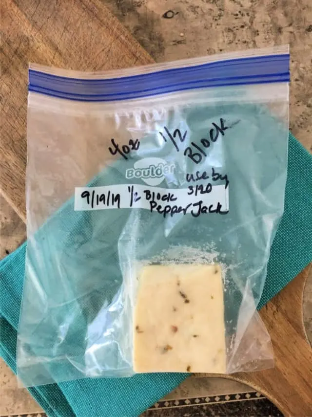 4 oz pepper jack frozen cheese block in freezer bag