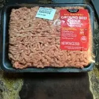 1 lb package of ground beef hamburger in package