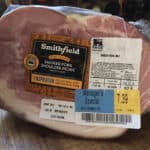 ham wrapped in store package with price sticker