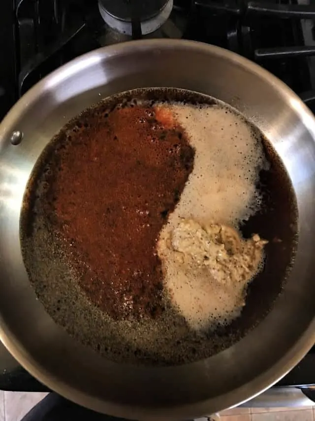 ingredients in a frying pan