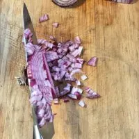 diced pieces of purple onion