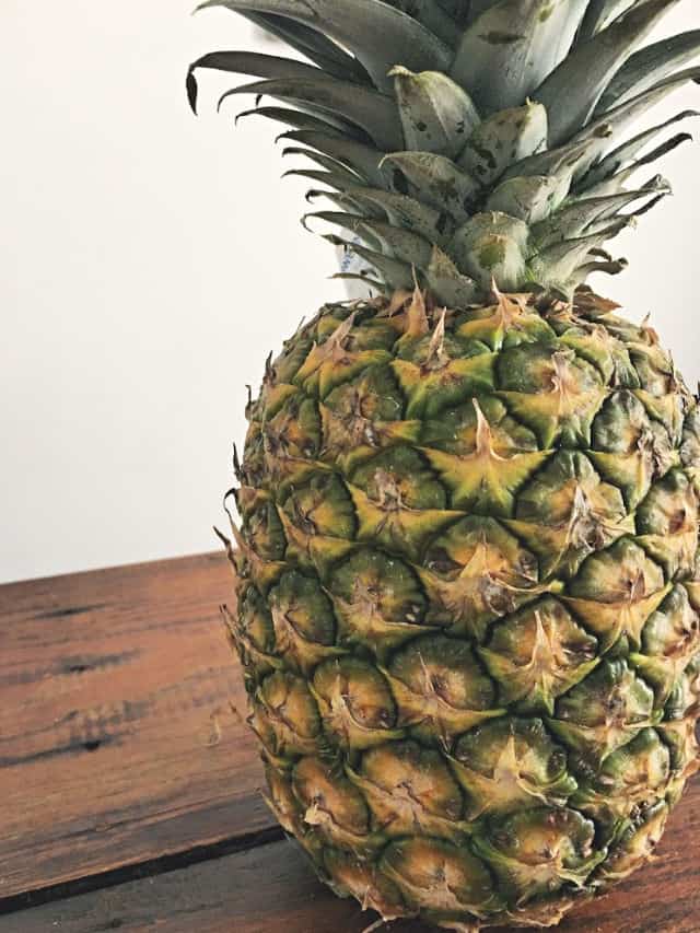 the bumpy sides of a pineapple