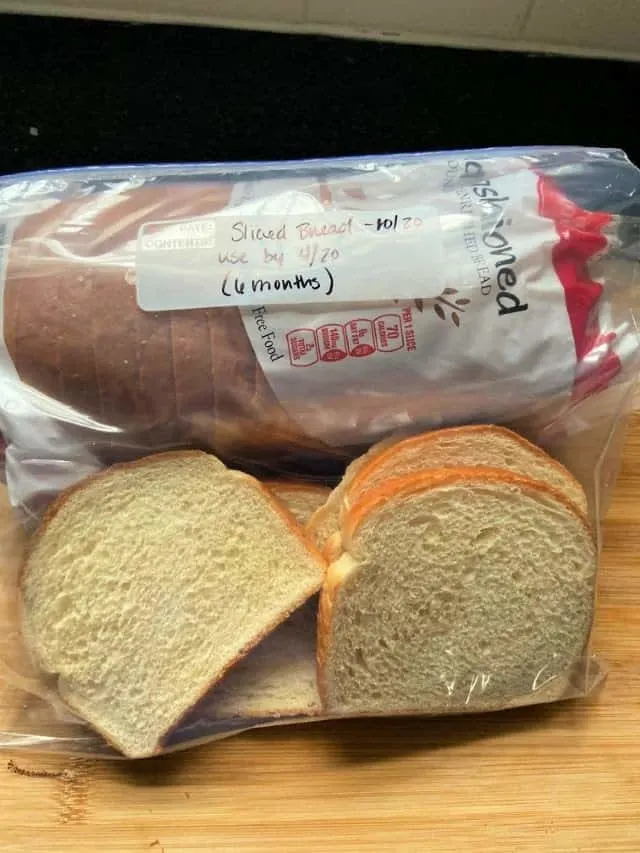 Bread and a plastic bag with bread