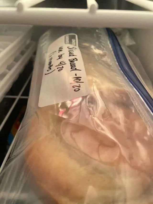 bread in the freezer