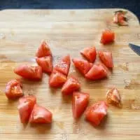 tomato slices cut into pieces