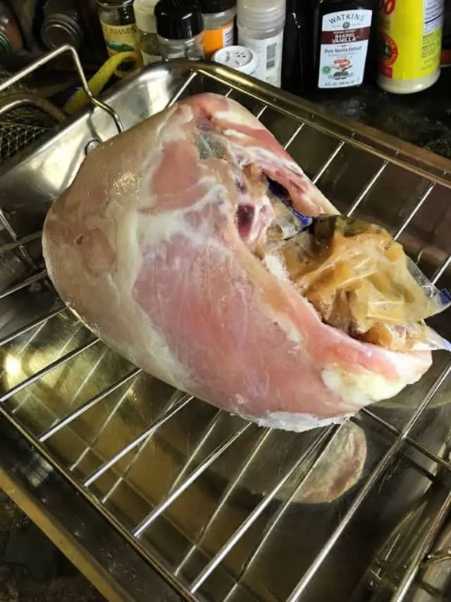 Turkey breast in roasting pan