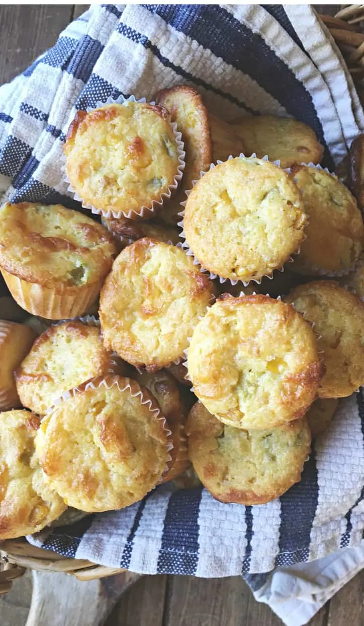 mexican corn muffins in a basket