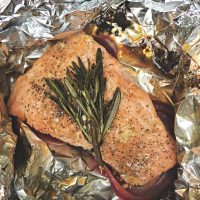 salmon in aluminum foil