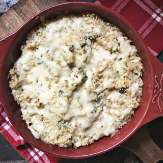 round red dish with rice inside