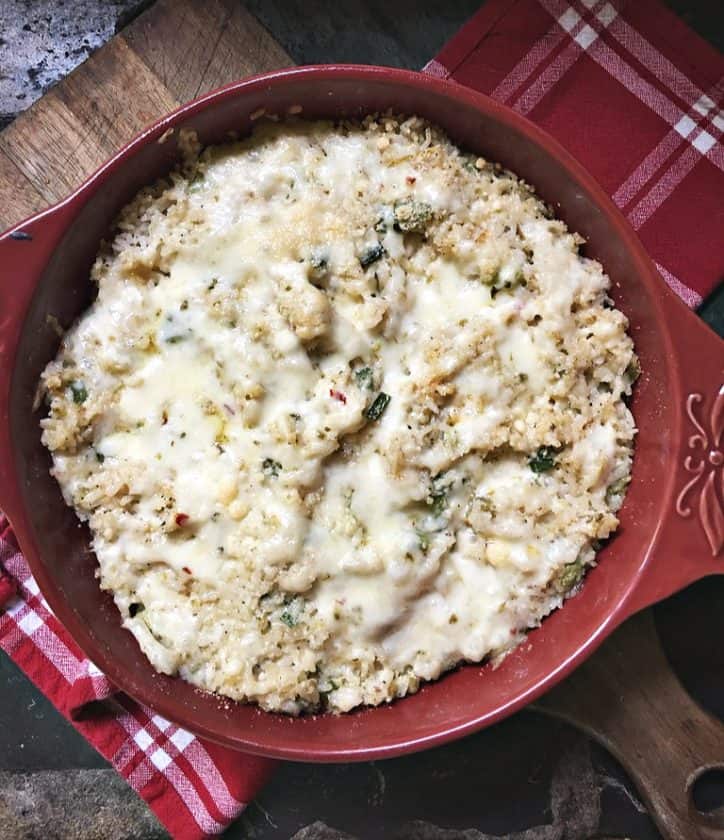 round red dish with rice inside