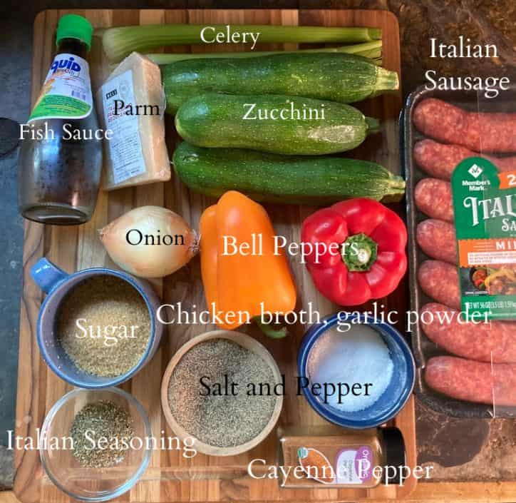 labeled photo of ingredients