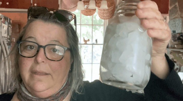 woman with jar of ice