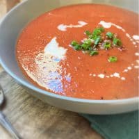 bowl of soup on table