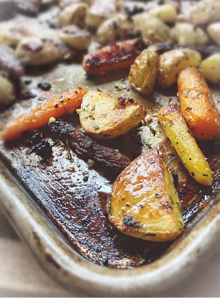 baking sheet of ingredients