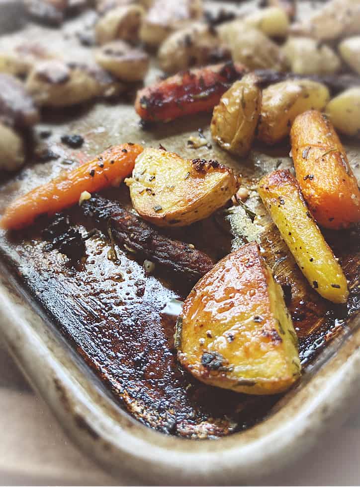 35 Min • Roasted Baby Carrots and Potatoes • Loaves and Dishes