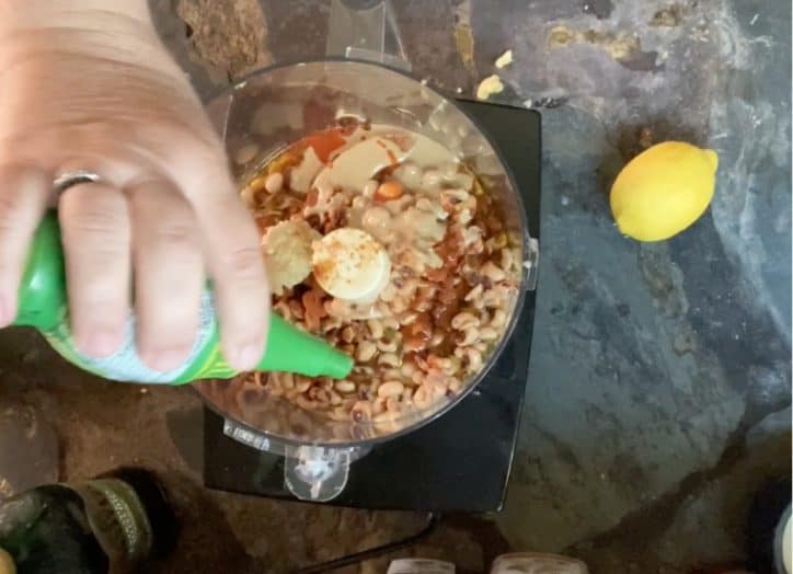 food processor on a table