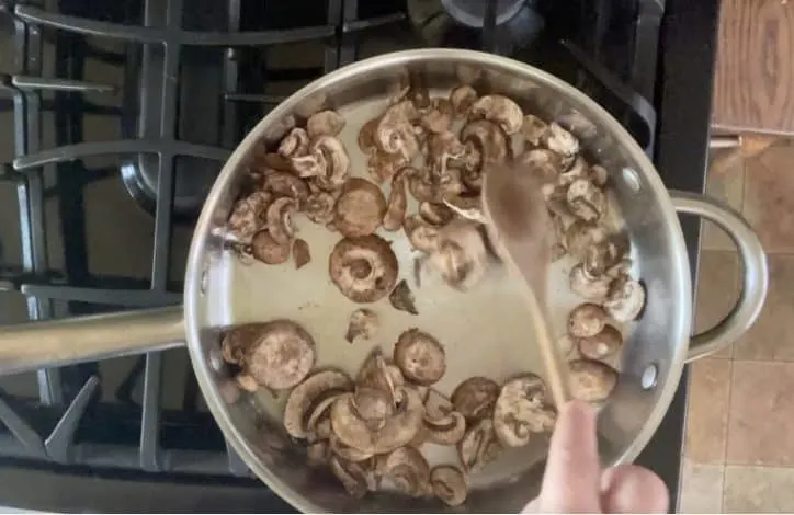 mushrooms in pan