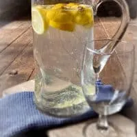 pitcher of lemon water