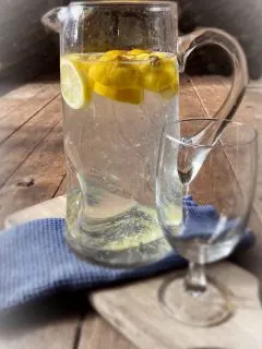 pitcher of lemon water