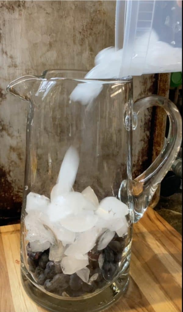 pitcher with ice