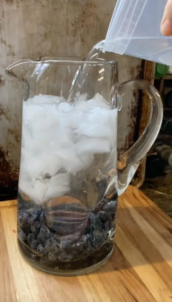 adding water to pitcher
