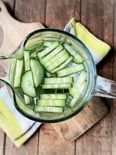 pitcher of cucumber water