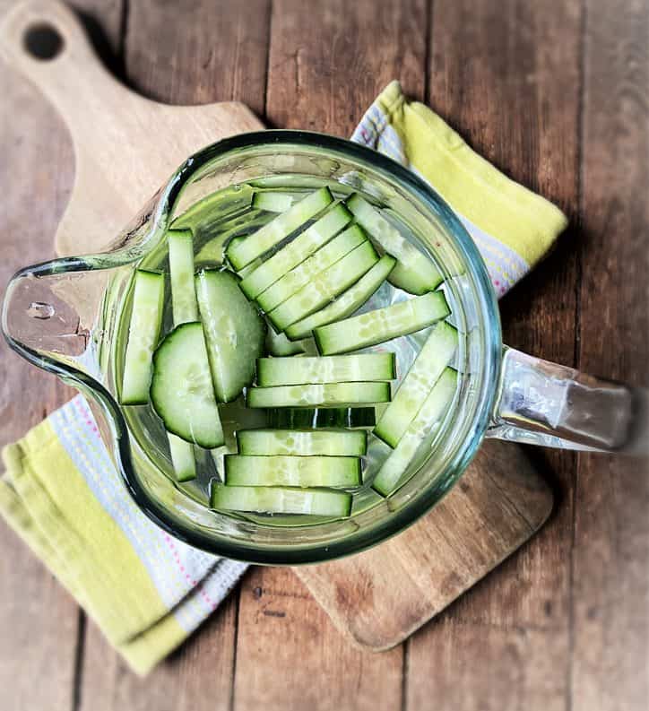 pitcher of cucumber water