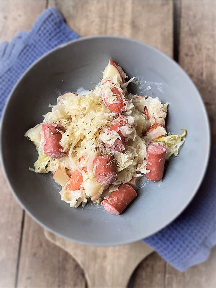 Crockpot Sauerkraut and Hot Dogs • Loaves and Dishes
