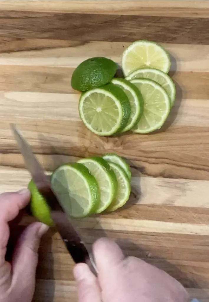 slicing limes on board