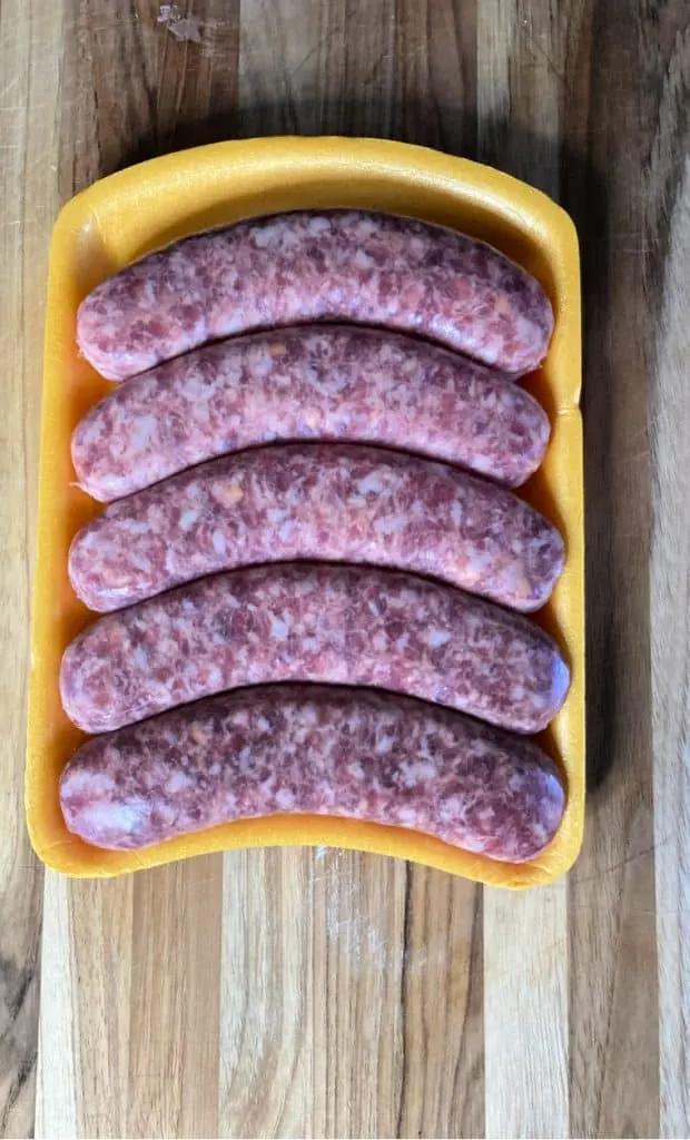 tray of Italian Sausages