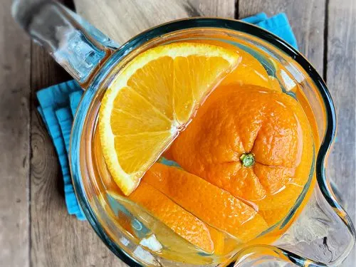 pitcher of orange water