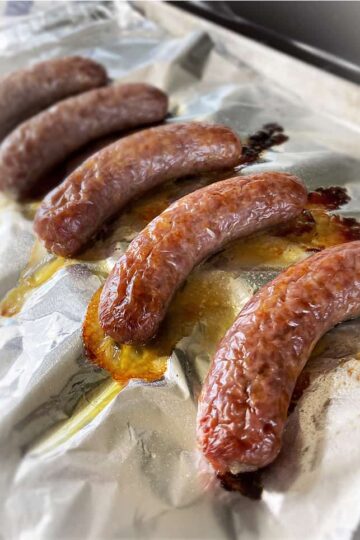 baked italian sausage on foil