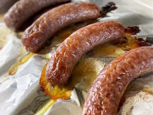 baked italian sausage on foil