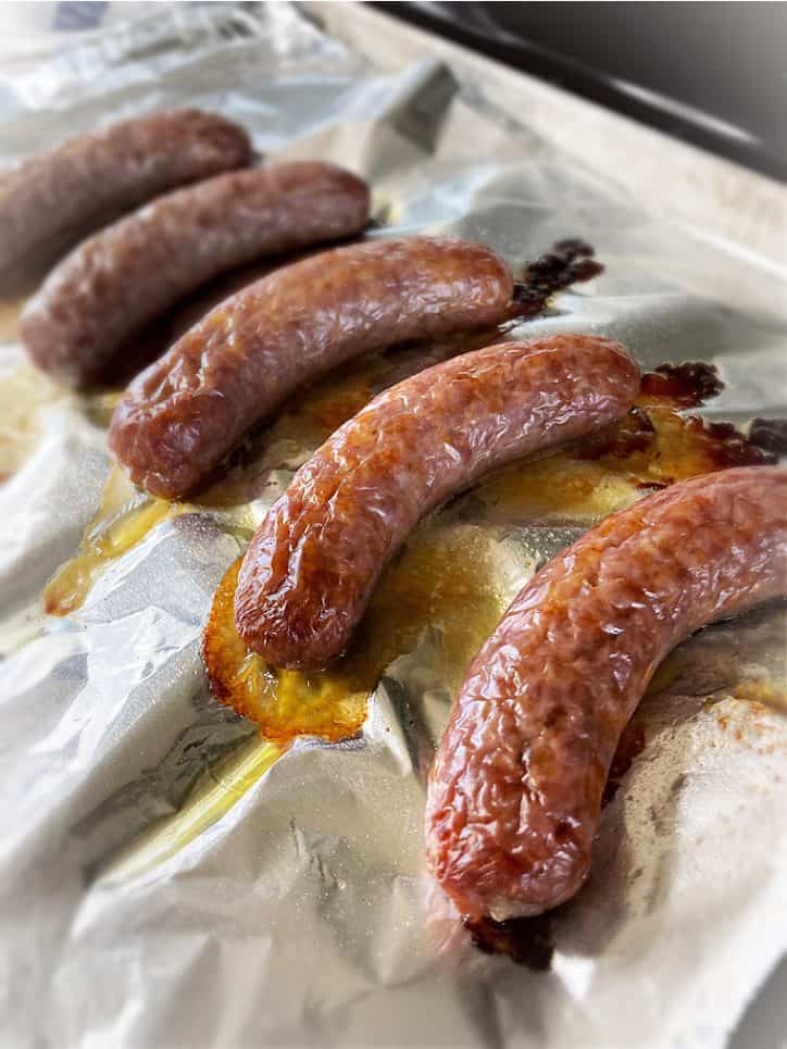 baked italian sausage on foil