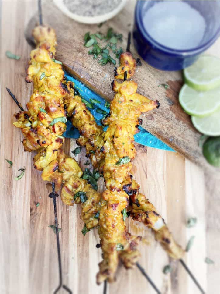 peanut sauce chicken skewers