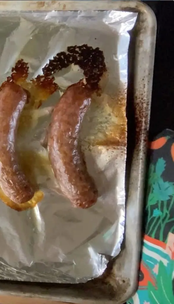 sausage pan and hot pad