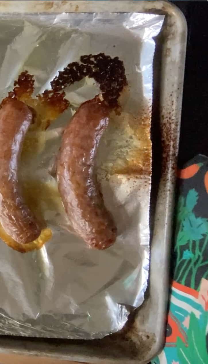 sausage pan and hot pad